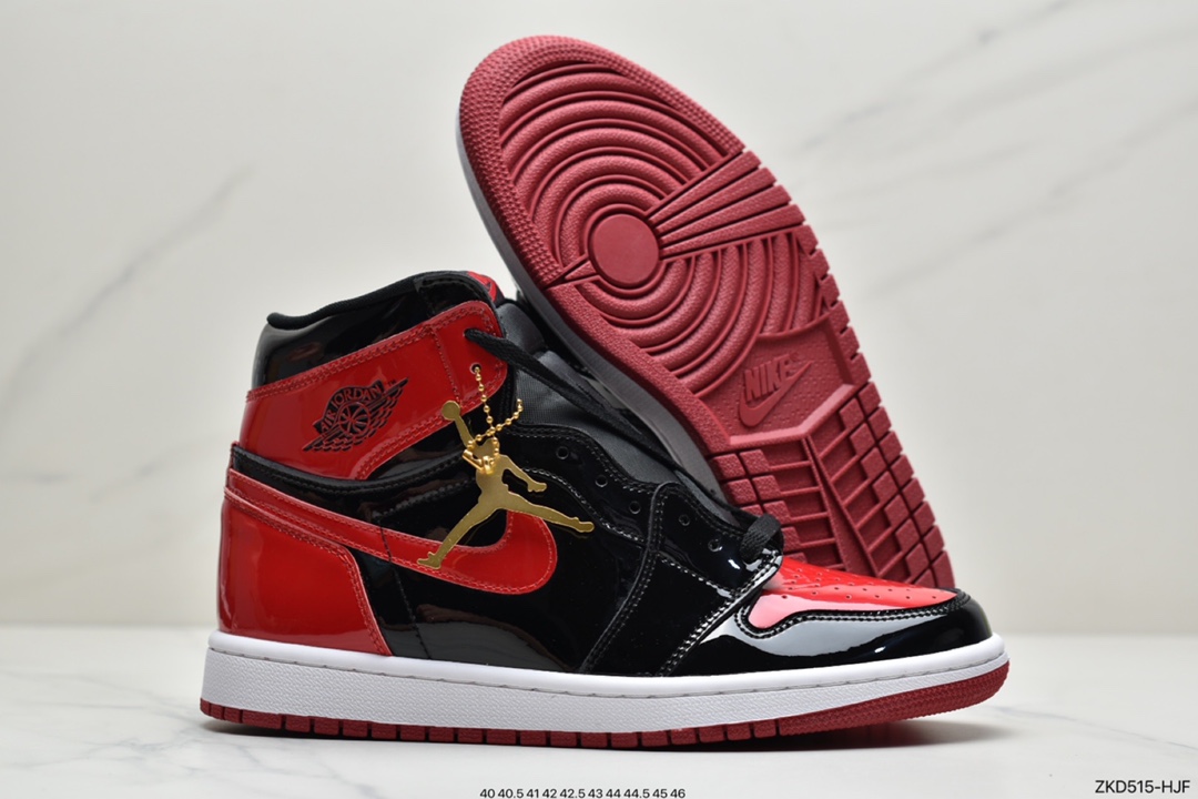 270 Air Jordan 1 High OG ”Bred Patent” 高帮 漆皮黑红555088-063