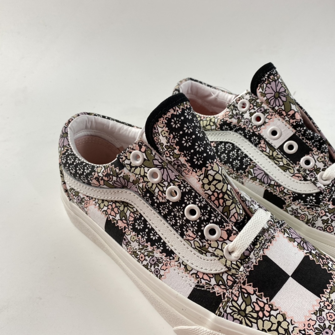 P150 Vans Old Skool“Meadow Patchwork”系列格纹拼接碎布低帮休闲板鞋 VN0A38G19FY
