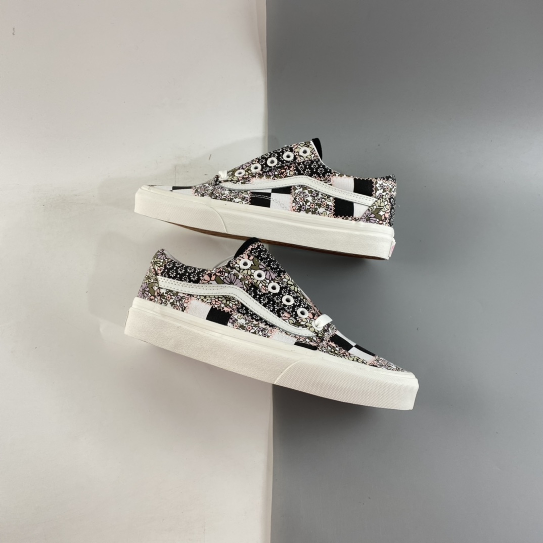P150 Vans Old Skool“Meadow Patchwork”系列格纹拼接碎布低帮休闲板鞋 VN0A38G19FY
