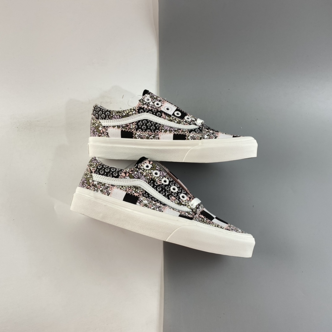 P150 Vans Old Skool“Meadow Patchwork”系列格纹拼接碎布低帮休闲板鞋 VN0A38G19FY