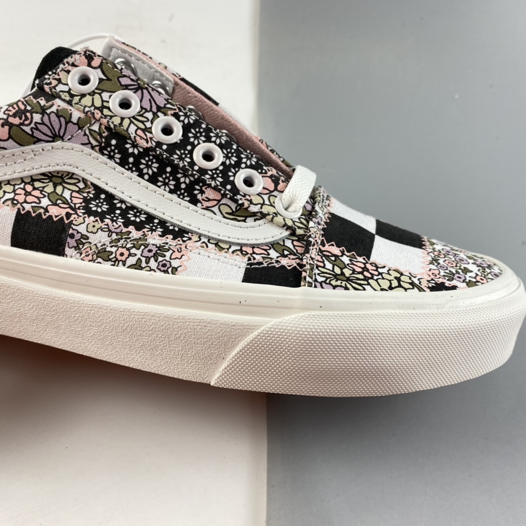 P150 Vans Old Skool“Meadow Patchwork”系列格纹拼接碎布低帮休闲板鞋 VN0A38G19FY