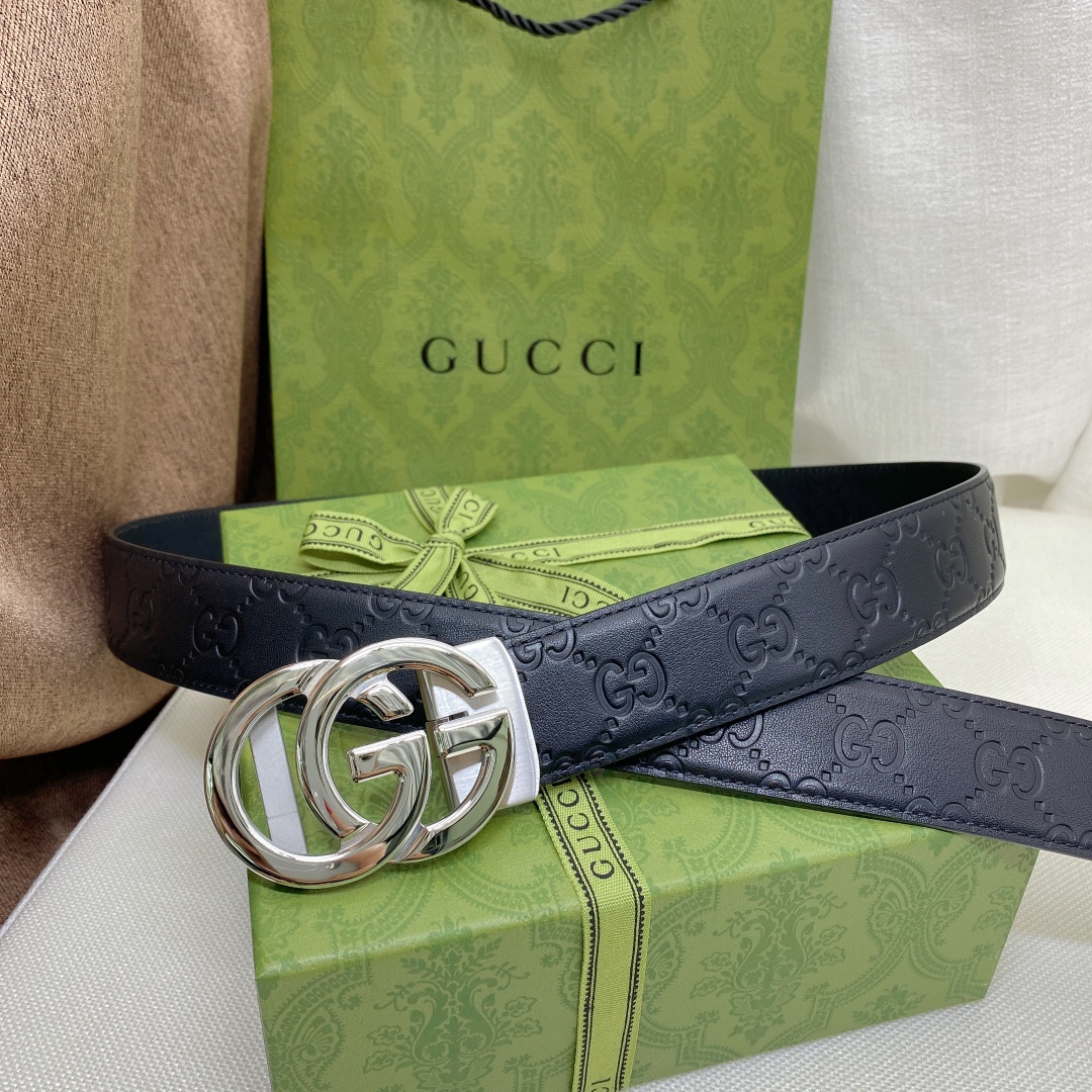 Gucci配全套包装礼盒男士自动腰带