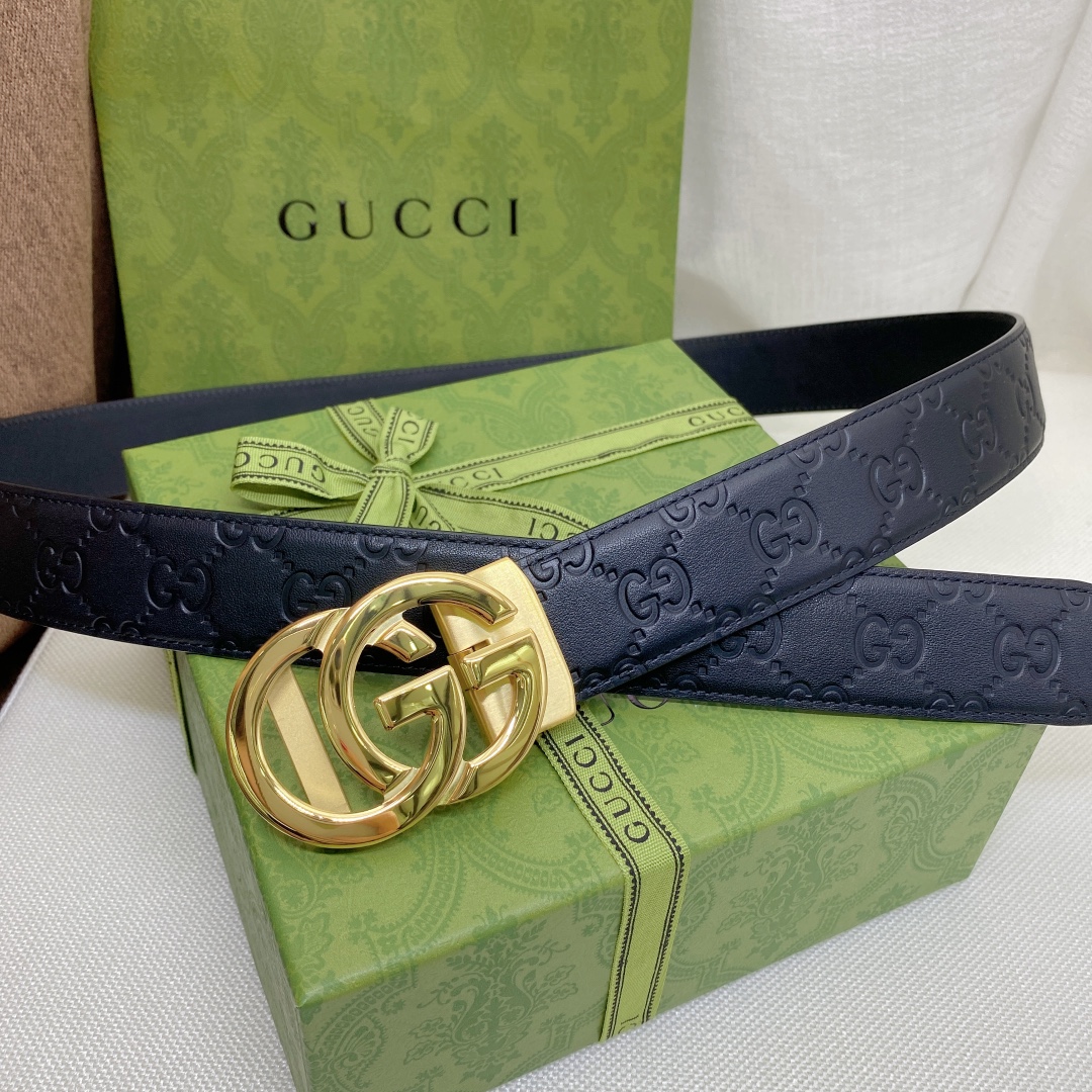 Gucci配全套包装礼盒男士自动腰带