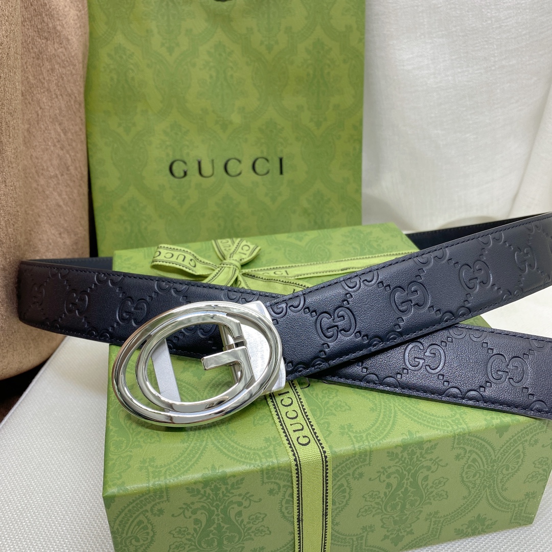 Gucci配全套包装礼盒男士自动腰带