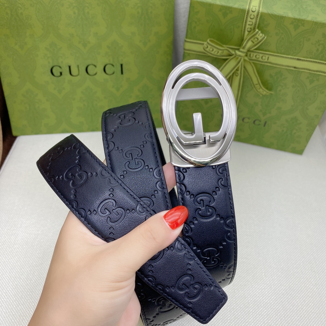 Gucci配全套包装礼盒男士自动腰带