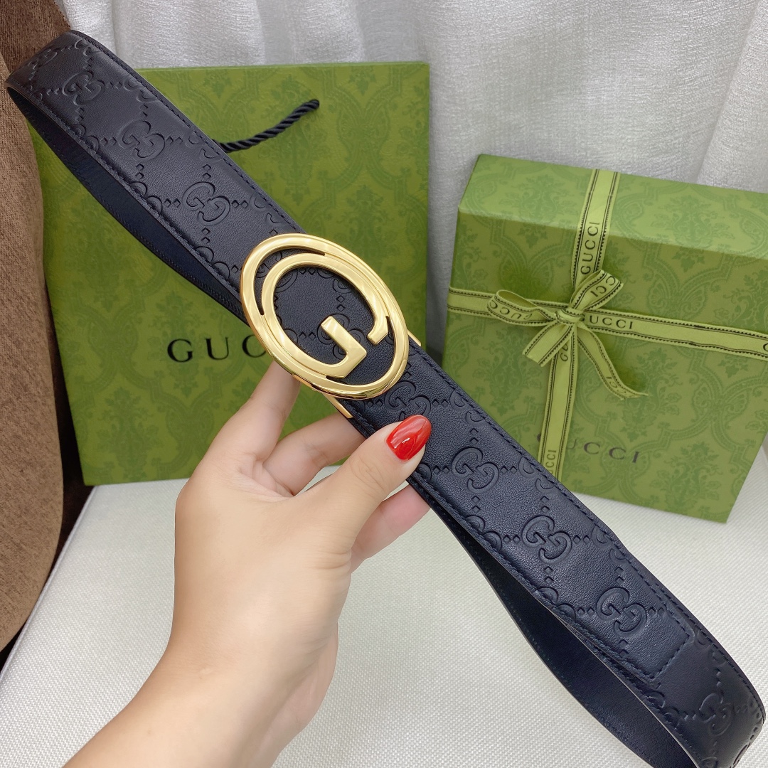 Gucci配全套包装礼盒男士自动腰带