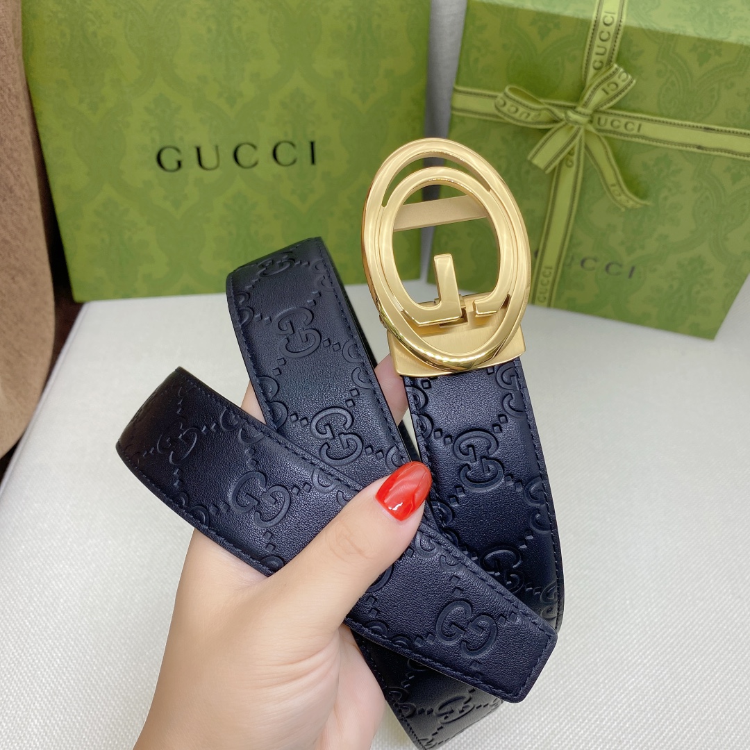 Gucci配全套包装礼盒男士自动腰带