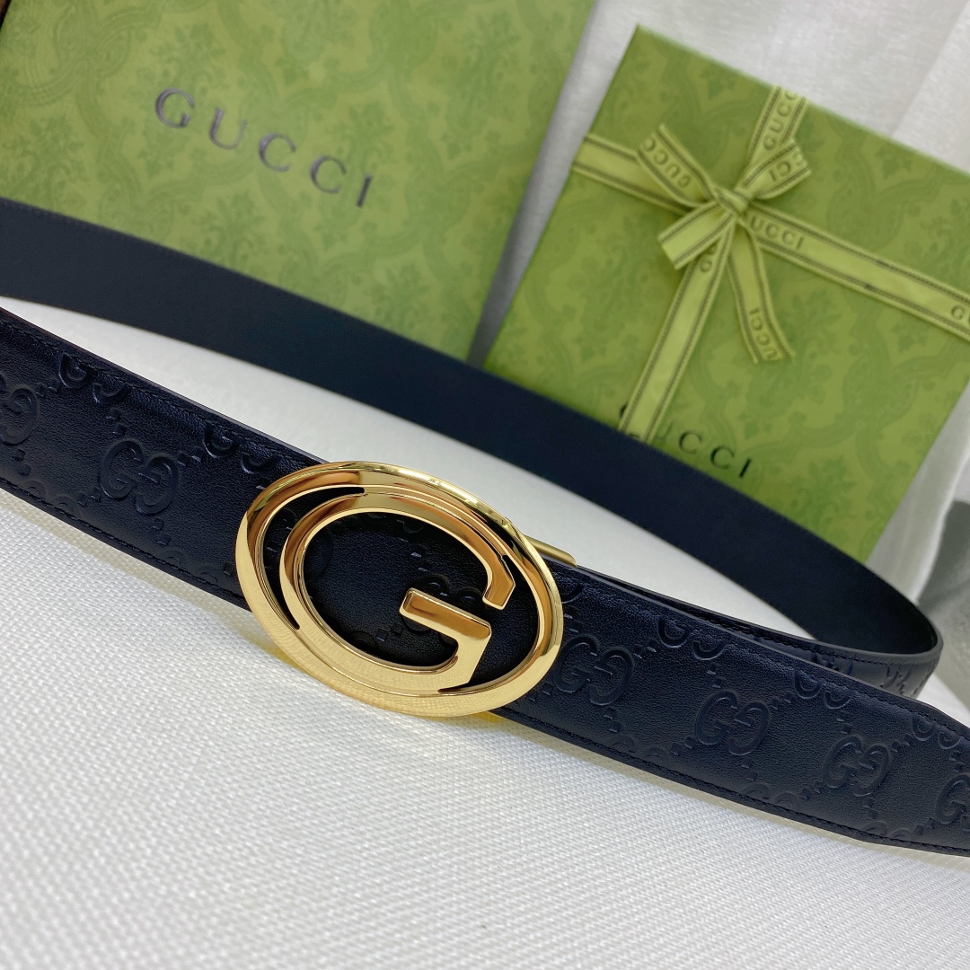 Gucci配全套包装礼盒男士自动腰带