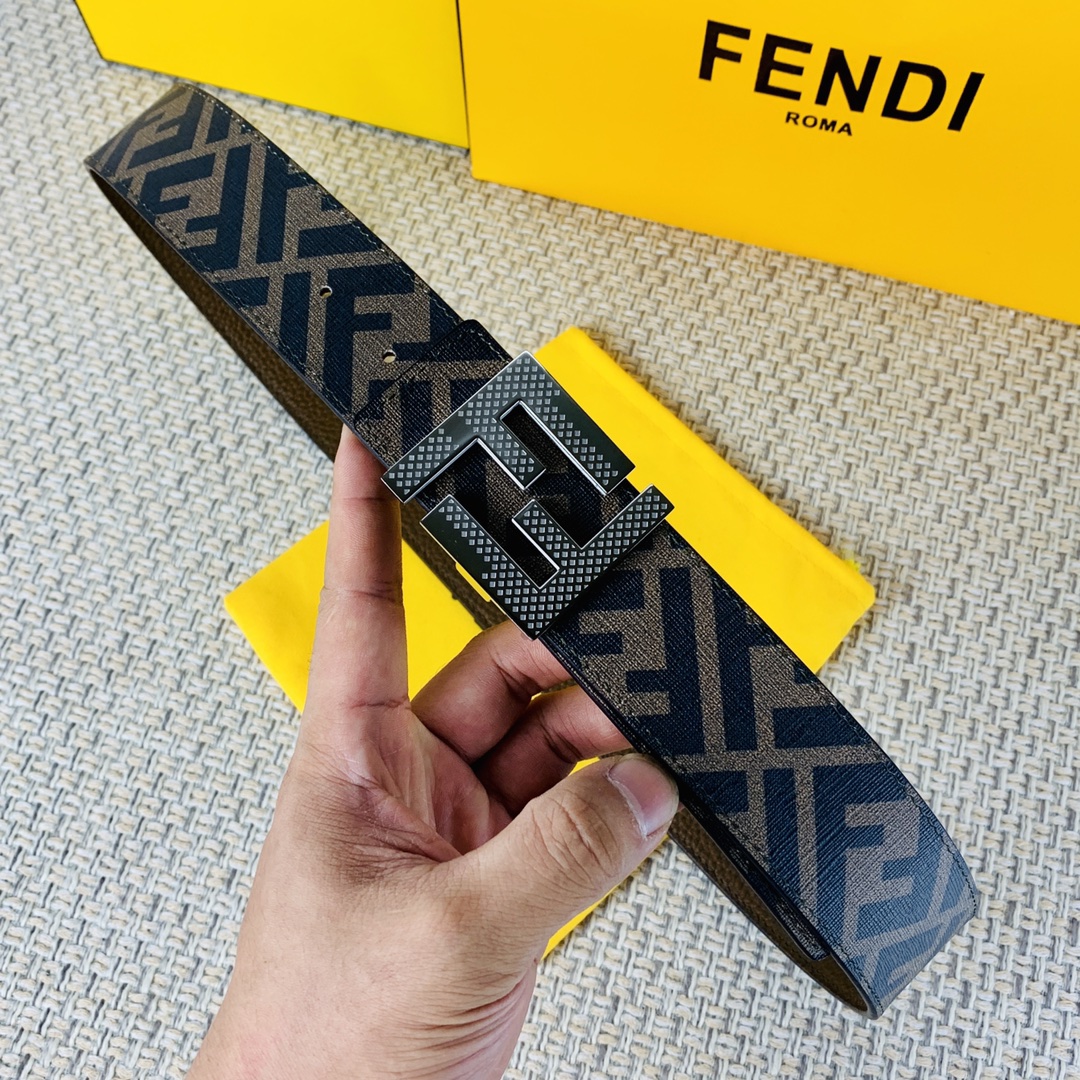 FENDI芬迪专柜同款双环正反用腰带