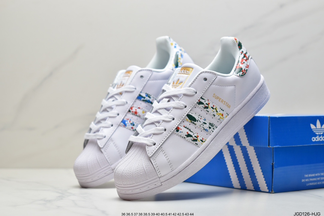 180 阿迪达斯 Adidas Originals SUPERSTAR W 贝壳头经典百搭休闲运动小白板鞋 原标原盒FX5540