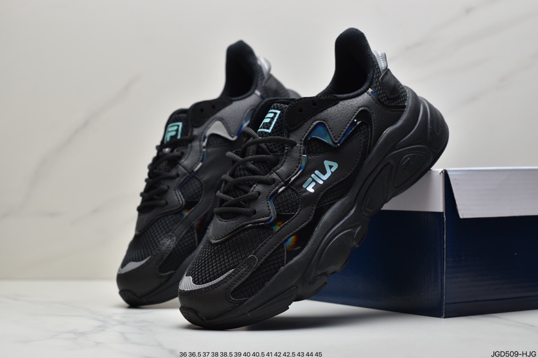 180 Fila Retro Running 火星系列老爹风增高复古中性休闲运动慢跑鞋“网织米黄白樱花粉薄荷绿”T12W135205FLV