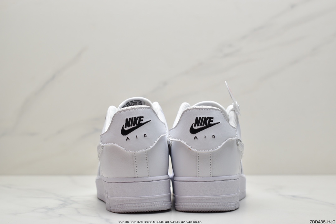 230 耐克Nike Air Force1 AF1 人气单品 纯白橙 DIY拆卸拼接魔术贴  CZ5093-100