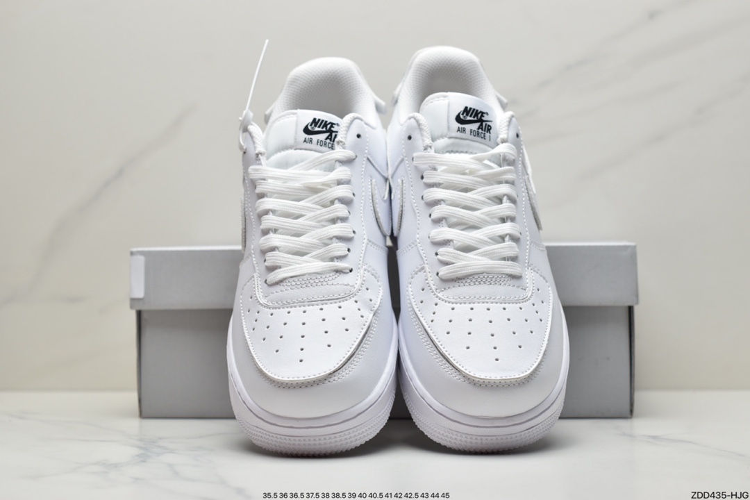 230 耐克Nike Air Force1 AF1 人气单品 纯白橙 DIY拆卸拼接魔术贴  CZ5093-100