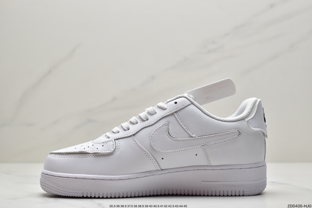 230 耐克Nike Air Force1 AF1 人气单品 纯白橙 DIY拆卸拼接魔术贴  CZ5093-100