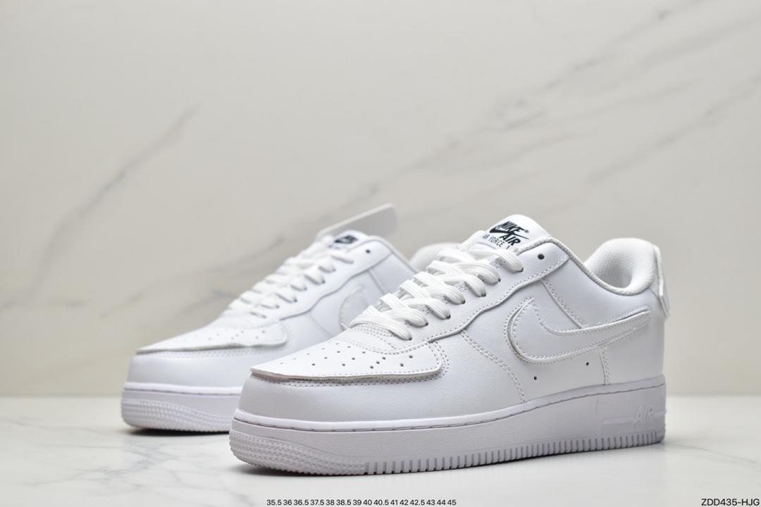 230 耐克Nike Air Force1 AF1 人气单品 纯白橙 DIY拆卸拼接魔术贴  CZ5093-100