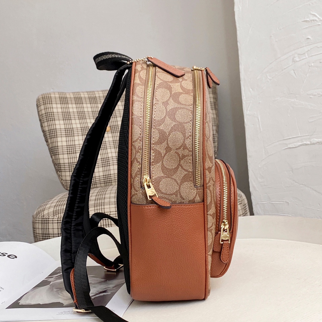 Coach coach5671 蔻驰Court系列奥莱新款中号女士双肩包，旅行书包背包 尺寸27.36.13