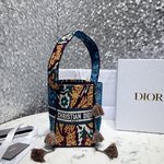 Dior Bucket Bags Blue Embroidery Fashion