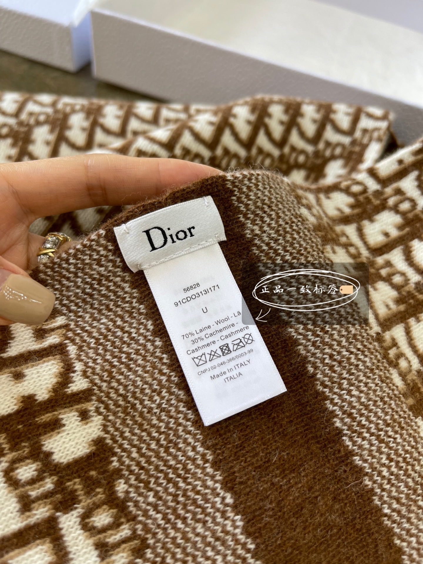 Dior迪奥Oblique 印花羊毛羊绒混纺围巾91CDO313I171_C540