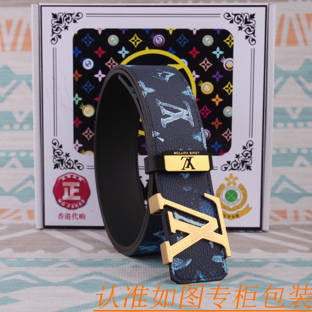 腰带皮带LV路易威登原单牛皮皮带男款