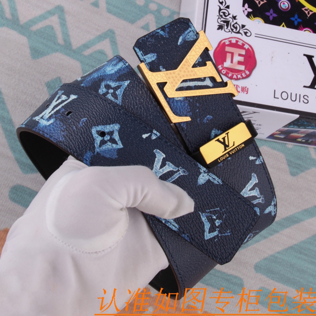 腰带皮带LV路易威登原单牛皮皮带男款