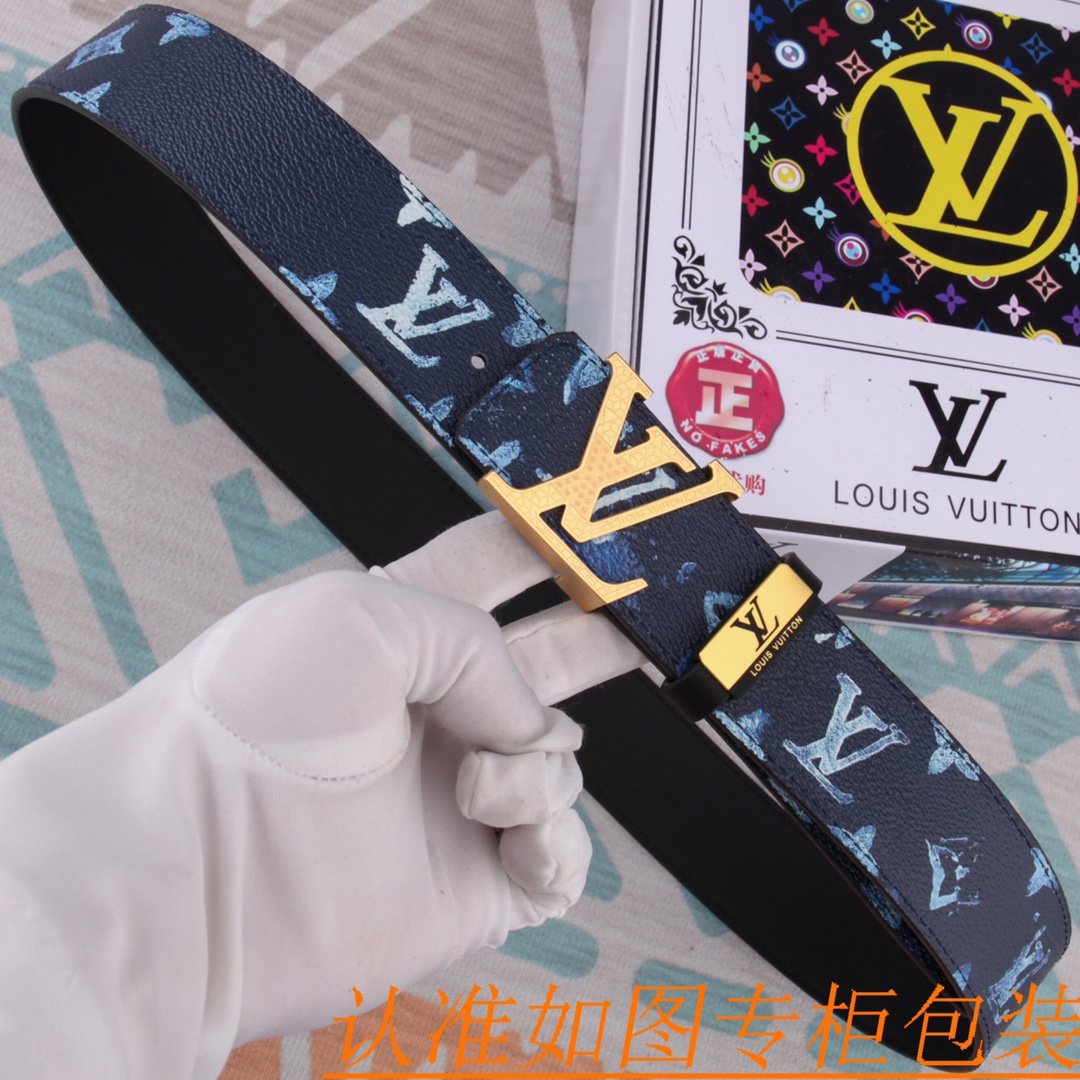 腰带皮带LV路易威登原单牛皮皮带男款