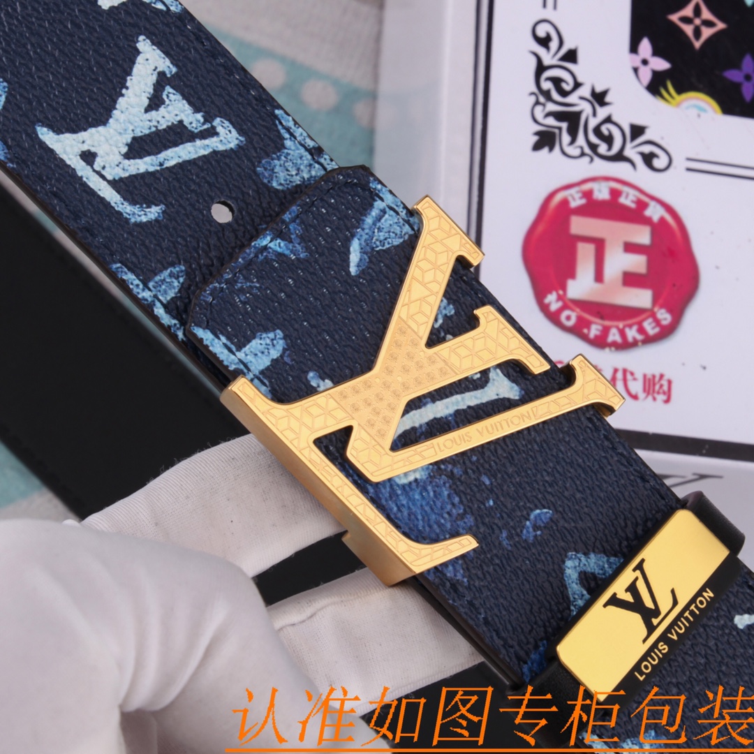 腰带皮带LV路易威登原单牛皮皮带男款