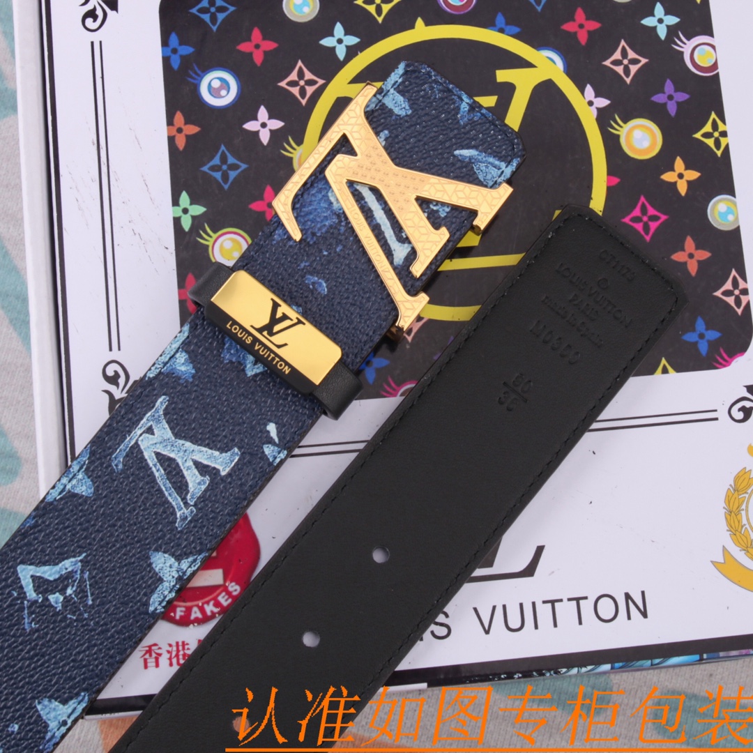 腰带皮带LV路易威登原单牛皮皮带男款