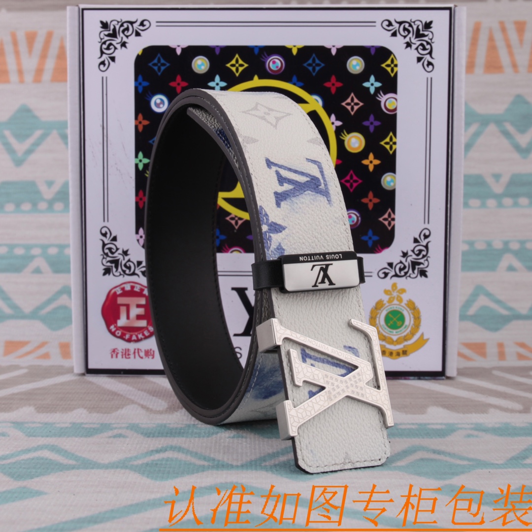 腰带皮带LV路易威登原单牛皮皮带男款