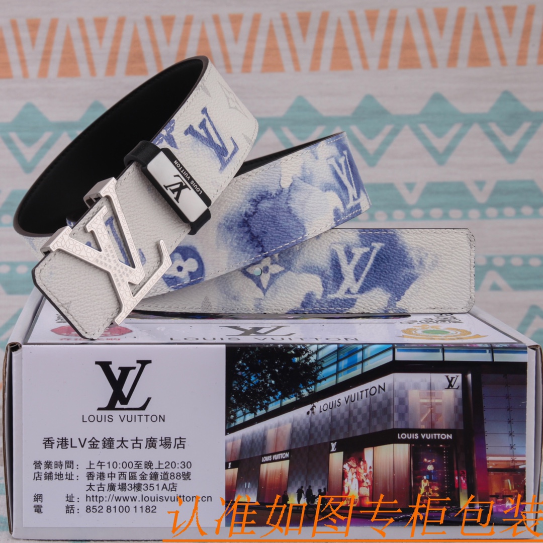 腰带皮带LV路易威登原单牛皮皮带男款