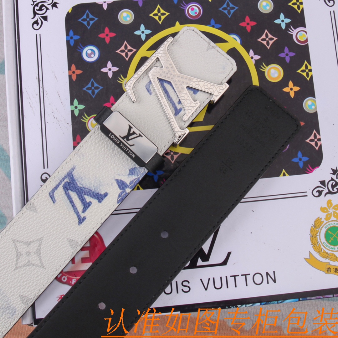 腰带皮带LV路易威登原单牛皮皮带男款