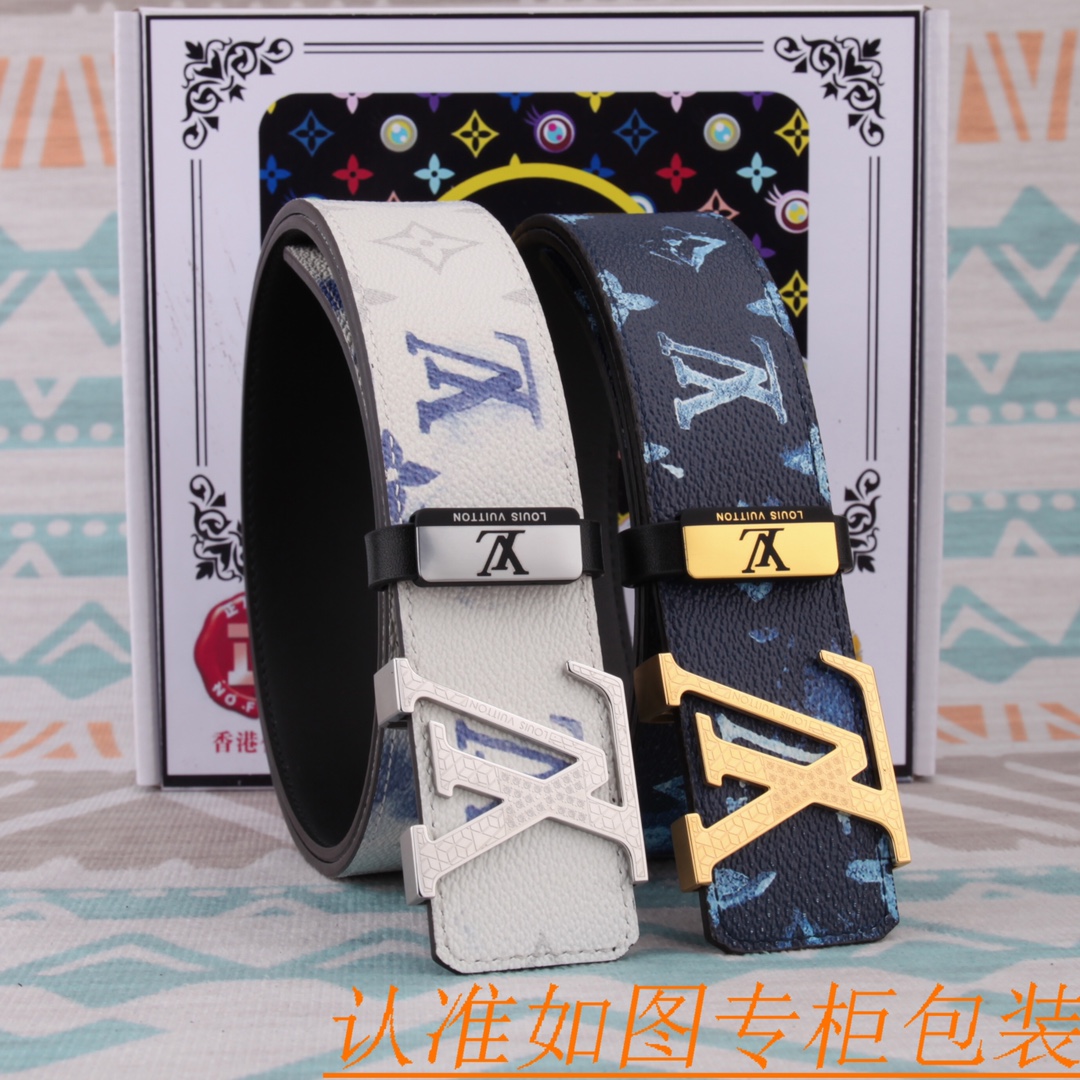 腰带皮带LV路易威登原单牛皮皮带男款