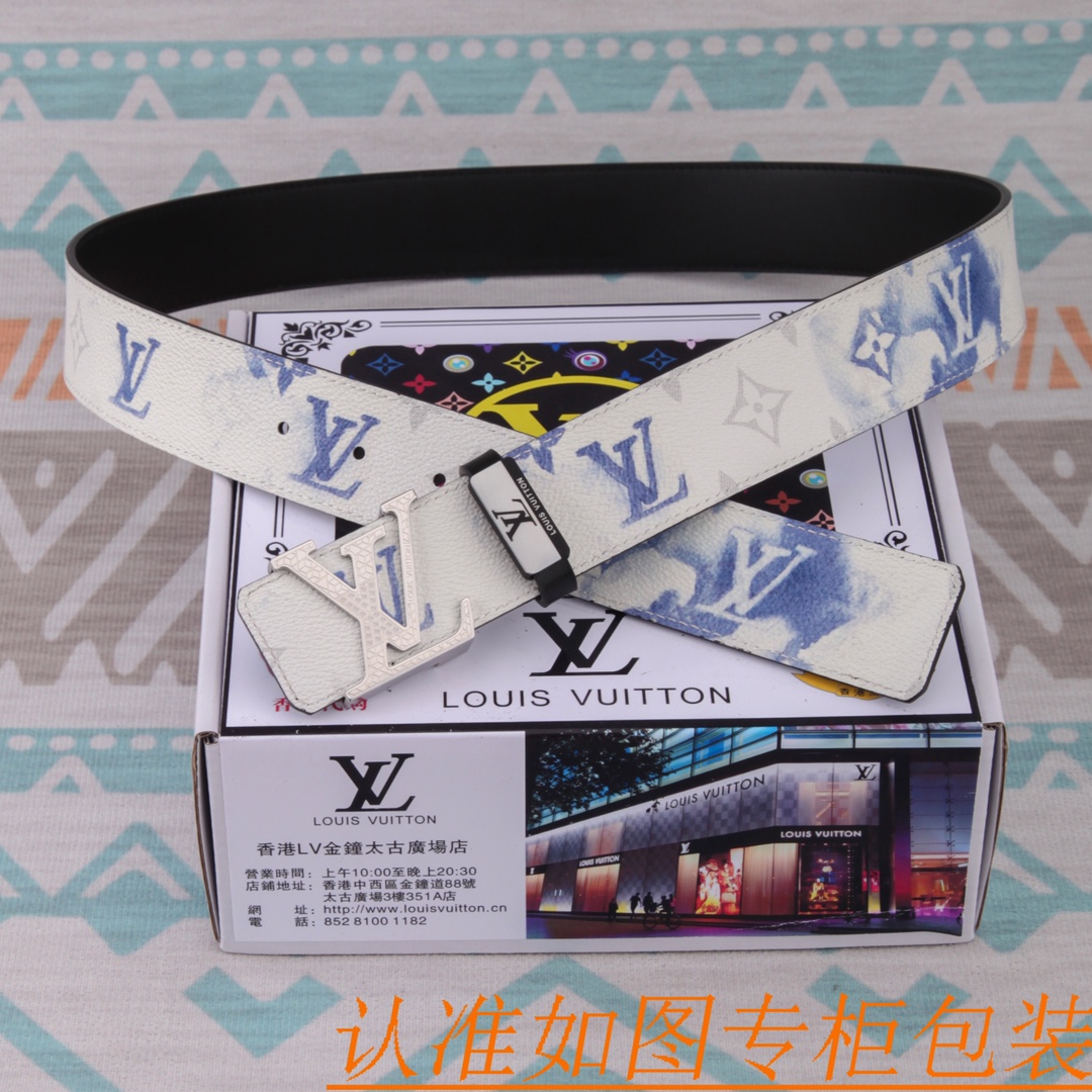 腰带皮带LV路易威登原单牛皮皮带男款