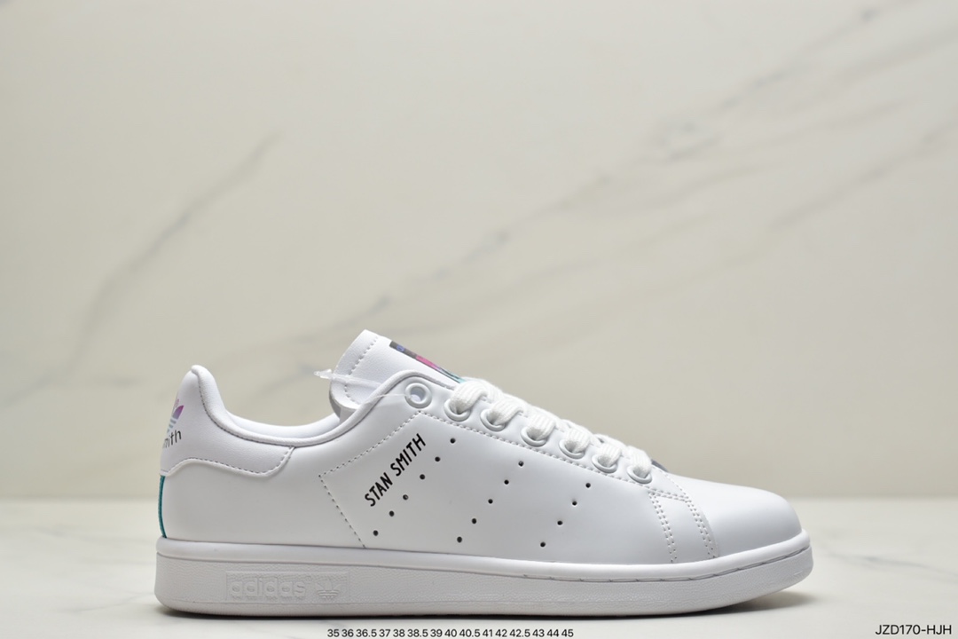 140 阿迪达斯adidas三叶草 Originals Stan Smith Leather”White/Light Blue”史密斯经典百搭复古休闲运动板鞋货号FX3517