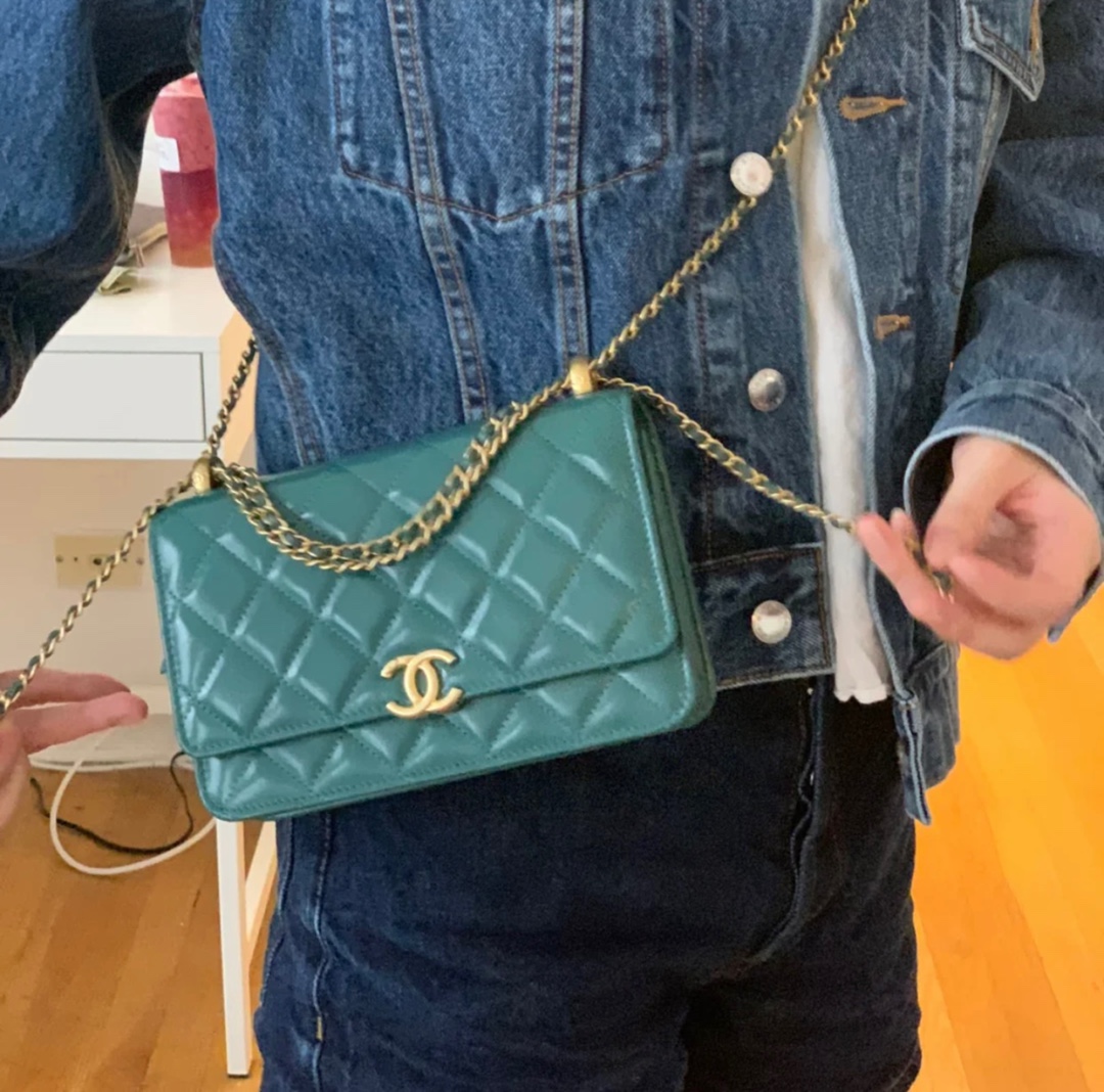 Chanel 2021早秋高级手工坊系列小金珠系列发财包 AP2289绿色