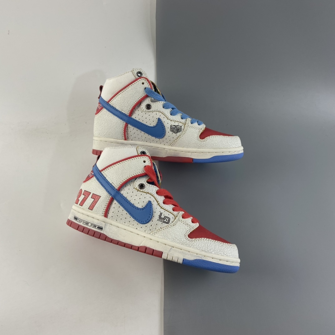 P400  Magnus Walker x Nike Dunk High Pro Decon QS【保时捷911】白蓝红高帮休闲滑板鞋 DH7683-100