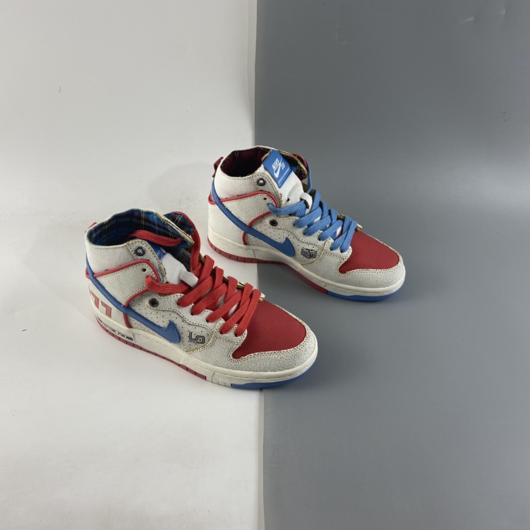 P400  Magnus Walker x Nike Dunk High Pro Decon QS【保时捷911】白蓝红高帮休闲滑板鞋 DH7683-100