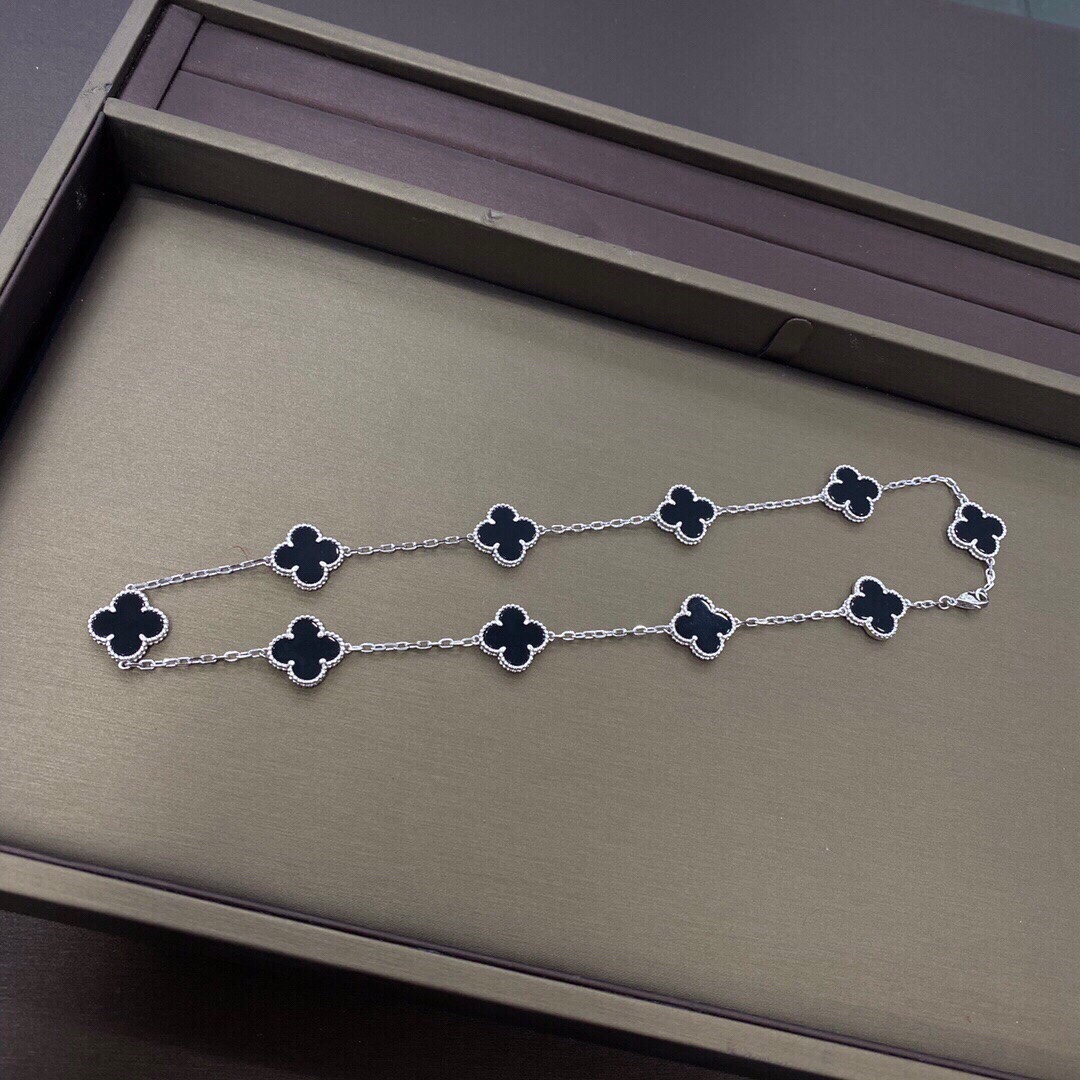 👑VCA四叶草十花项链‼️ 
黑玛瑙

白金｜玫瑰金｜黄金  三色可选