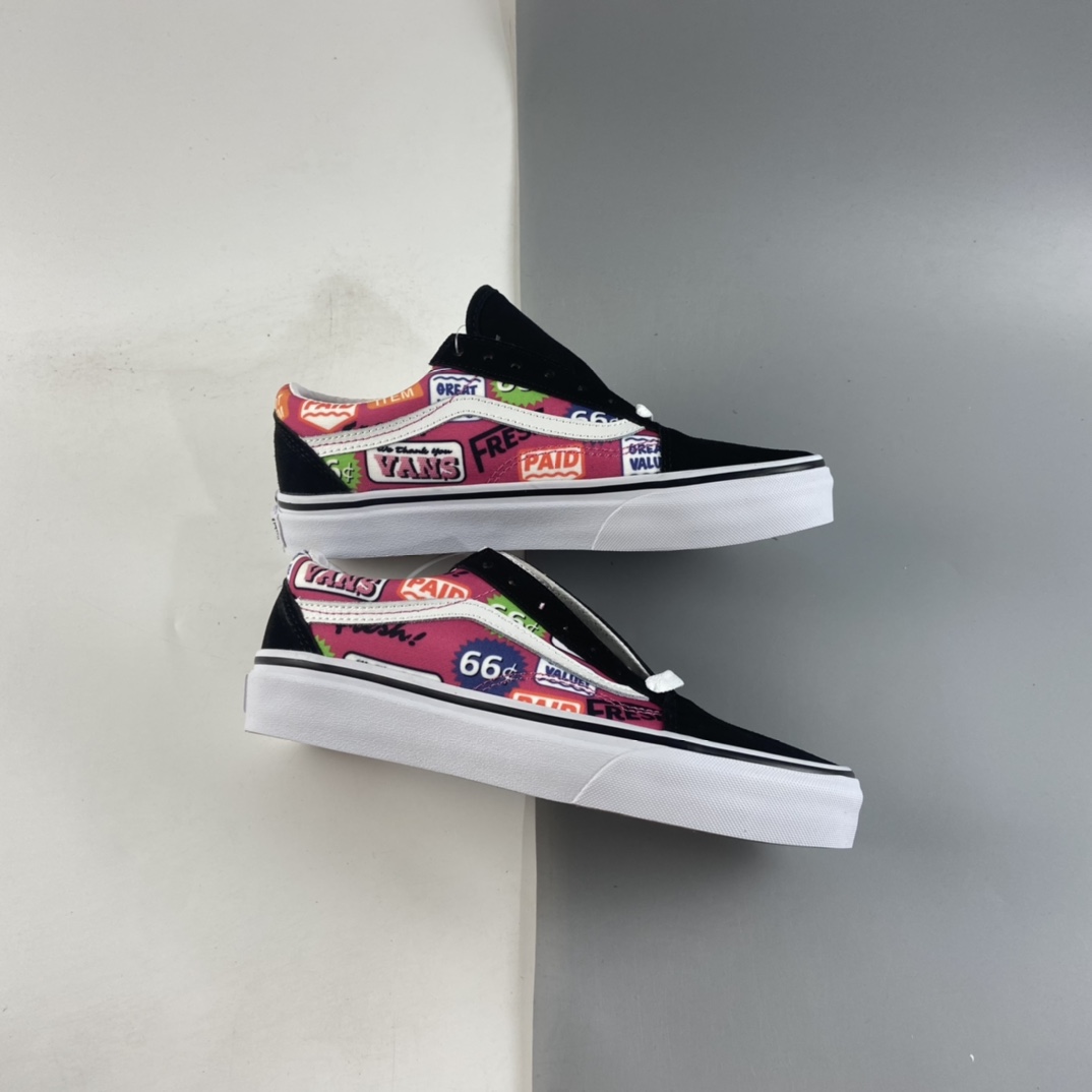 P150  Vans Old Skool 范斯2021夏季新款彩色字母印画情侣休闲运动板鞋 VN0A38G2VFK