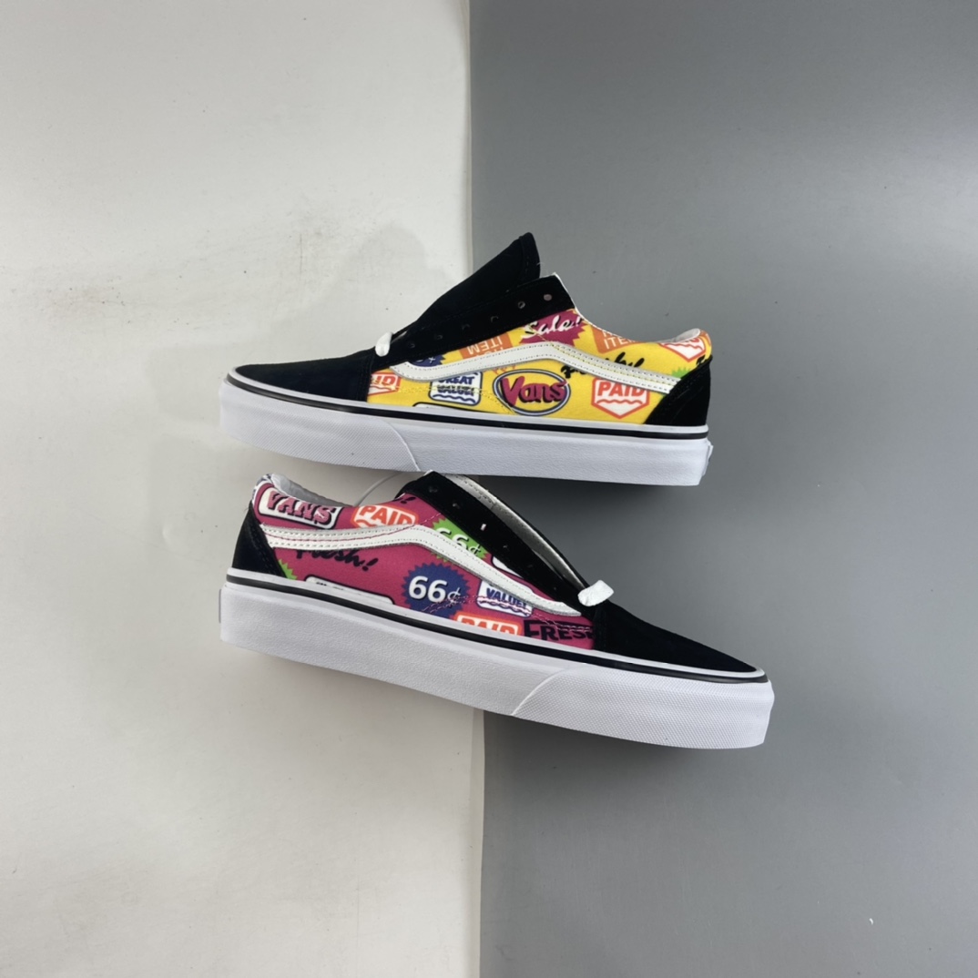 P150  Vans Old Skool 范斯2021夏季新款彩色字母印画情侣休闲运动板鞋 VN0A38G2VFK