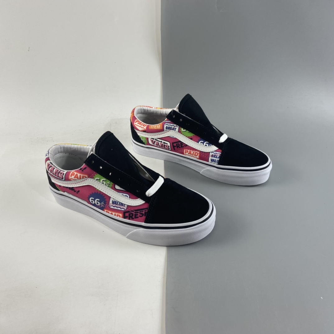 P150  Vans Old Skool 范斯2021夏季新款彩色字母印画情侣休闲运动板鞋 VN0A38G2VFK