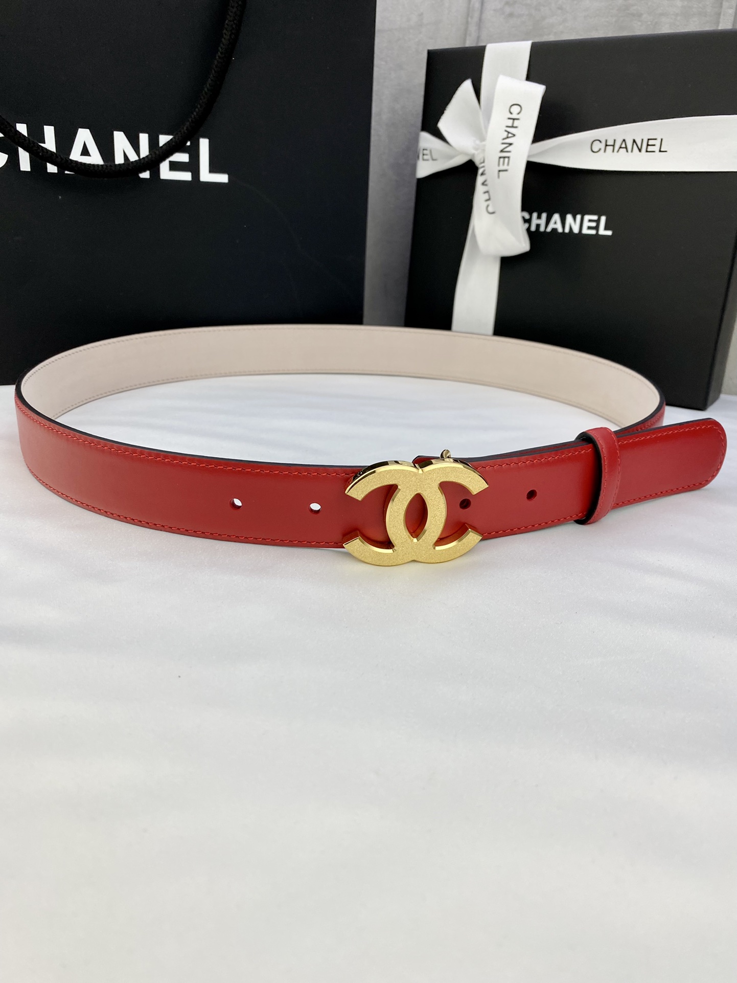 Chanel Belts Silver Women Steel Buckle Cowhide Frosted