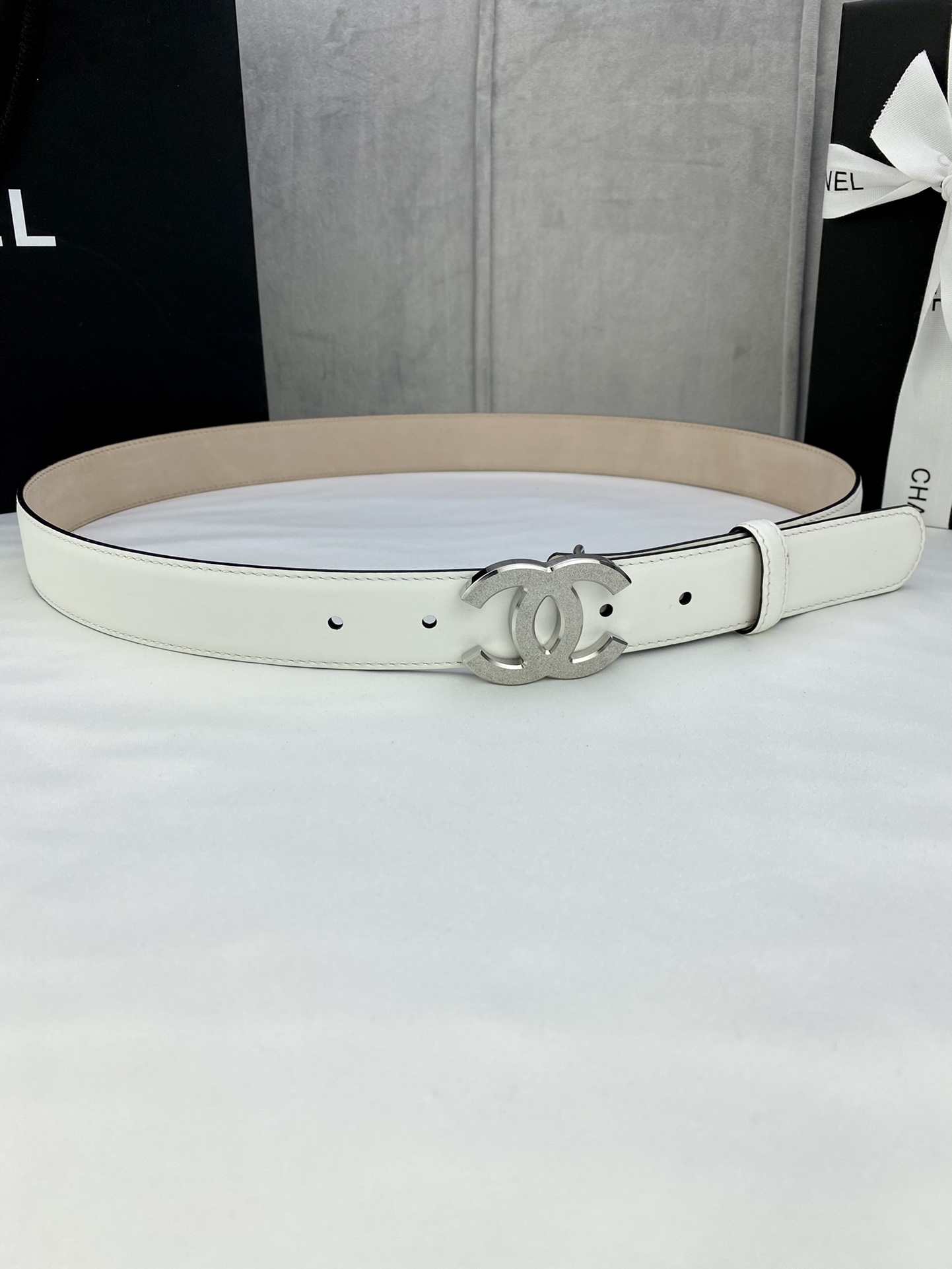 Chanel Belts Fake Designer
 Silver Women Steel Buckle Cowhide Frosted