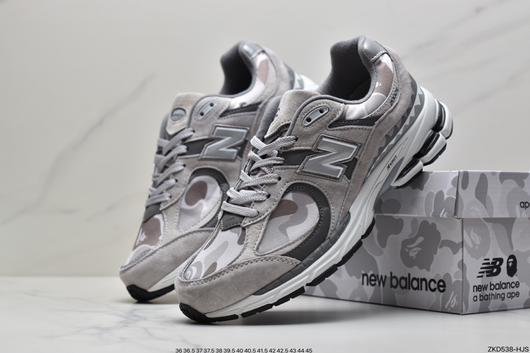 270 NB 新百伦 Bape x New Balance 2002R 联名迷彩 3M反光 M2002RBF/G 复古运动跑步鞋 823400GM