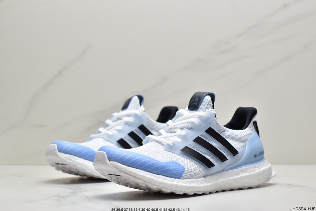 190 权利的游戏联名 Game of Thrones x Adidas Ultra Boost W”House Lannister” 4.0 爆米花百搭高弹透气飞织慢跑鞋 “冰河蓝白黑”  EE3708