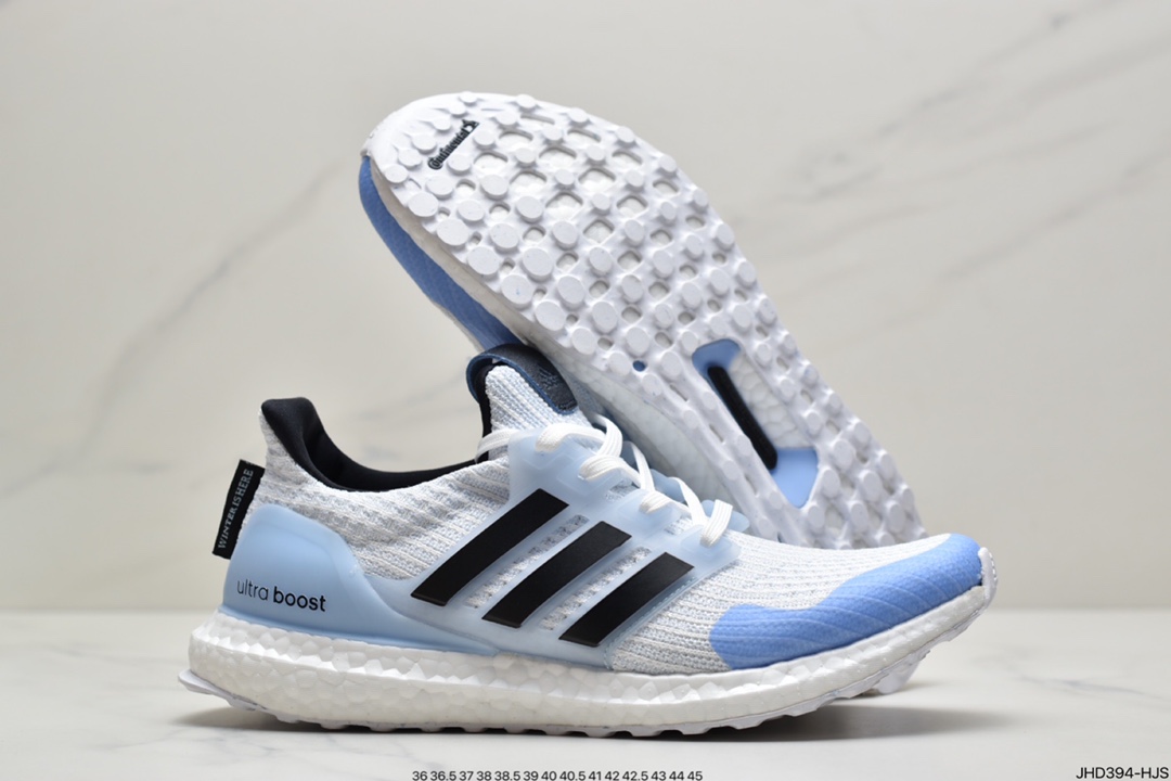 190 权利的游戏联名 Game of Thrones x Adidas Ultra Boost W”House Lannister” 4.0 爆米花百搭高弹透气飞织慢跑鞋 “冰河蓝白黑”  EE3708