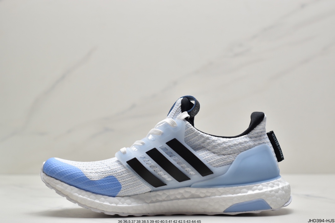 190 权利的游戏联名 Game of Thrones x Adidas Ultra Boost W”House Lannister” 4.0 爆米花百搭高弹透气飞织慢跑鞋 “冰河蓝白黑”  EE3708