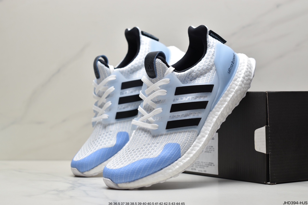 190 权利的游戏联名 Game of Thrones x Adidas Ultra Boost W”House Lannister” 4.0 爆米花百搭高弹透气飞织慢跑鞋 “冰河蓝白黑”  EE3708