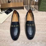 Gucci Replica
 Shoes Loafers Gold Green Genuine Leather Sheepskin Fall Collection Vintage