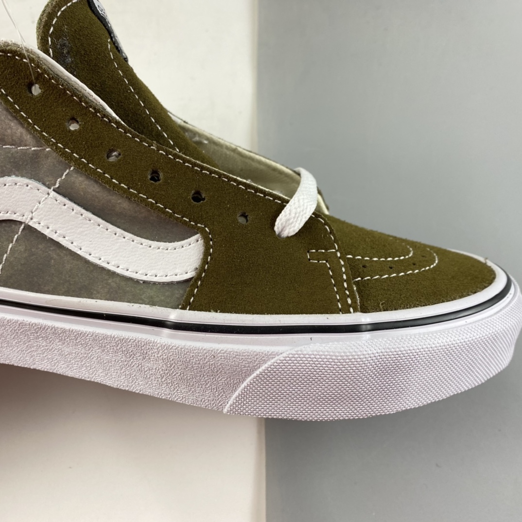 P160  Vans Sk8-Mid 范斯官方绿色皮面拼接中帮板鞋运动鞋 VN0A3WM324T