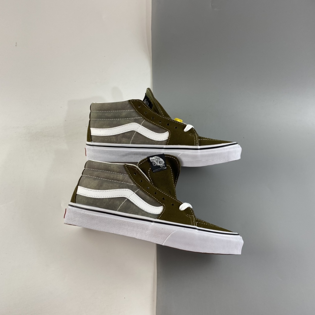 P160  Vans Sk8-Mid 范斯官方绿色皮面拼接中帮板鞋运动鞋 VN0A3WM324T